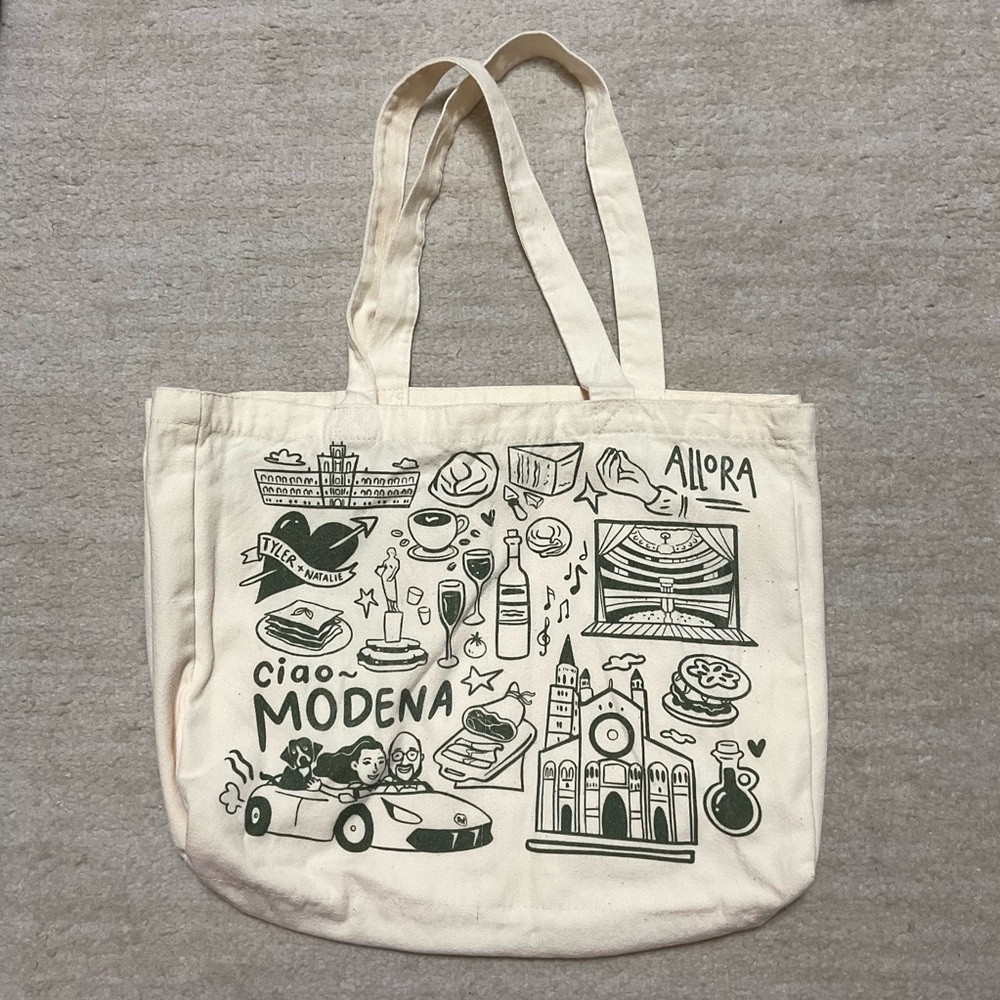 European Italian Themed Canvas Bag